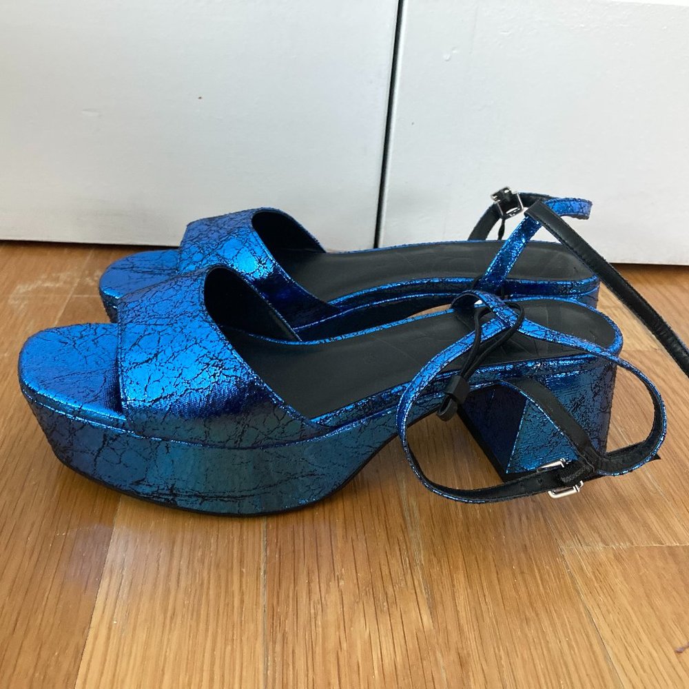 Metallic Blue Zara shoes